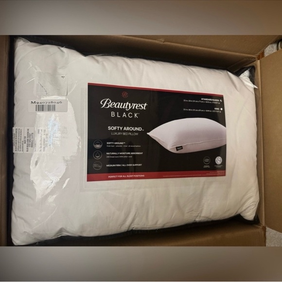 🎉LAST CHANCE🎉2PC BEAUTYREST BLACK Luxurious 20x28 Down And Feather Blend Pillows - Picture 11 of 12